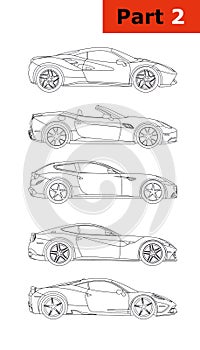 Vector set of car models. photo